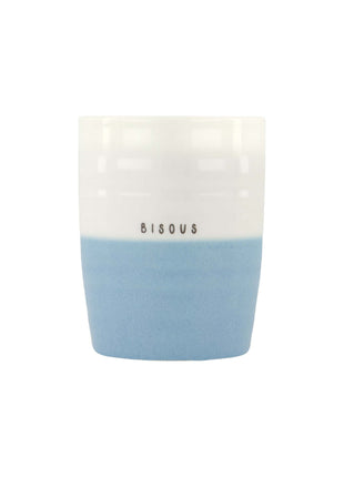 Theemok - ’bisous’ - wit/lichtblauw - Lifestyle - Koken & Tafelen - Servies - Mokken & Bekers