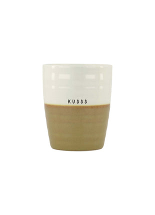 Theemok - kusss - wit/oker (0703-211) - Lifestyle - Koken & Tafelen - Servies - Mokken & Bekers