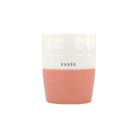 Theemok - ’kusss’ - wit/oudroze - Lifestyle - Koken & Tafelen - Servies - Mokken & Bekers