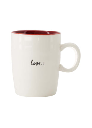Theemok ’love’ wit/rood/zwart Cadeau’s & Lifestyle Keuken & eetkamer Mokken & Bekers