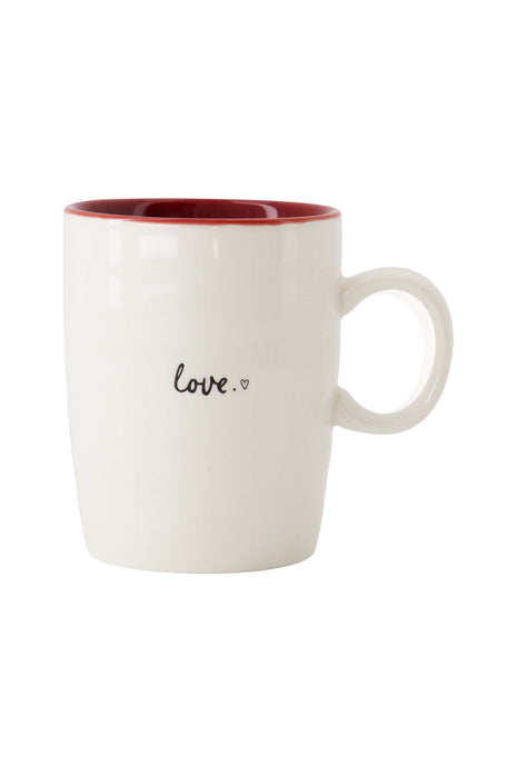 Theemok ’love’ wit/rood/zwart Cadeau’s & Lifestyle Keuken & eetkamer Mokken & Bekers