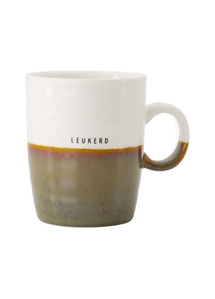 Theemok - ’tea time’ - wit/bruin - Cadeau’s & Lifestyle - Keuken & eetkamer - Mokken & Bekers