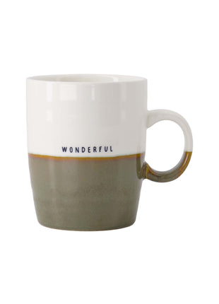 Theemok wonderful wit/donkergroen - wit/donkergroen - Cadeau’s & Lifestyle - Keuken & eetkamer - Mokken & Bekers
