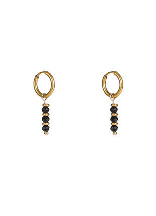 Triple Bead Hoop - 14K + Modeaccessoires - Juwelen - Oorbellen