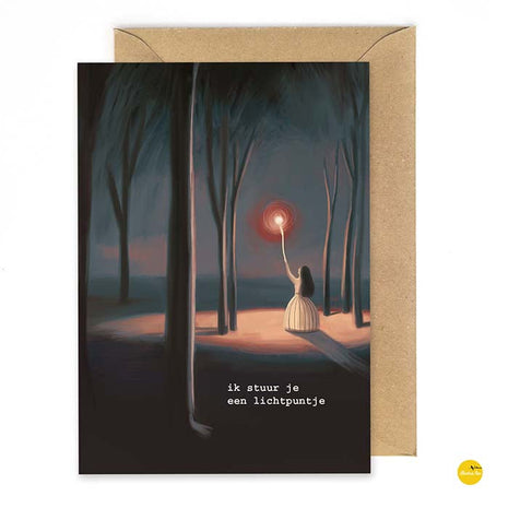Troostkaart - Ik stuur je een lichtpuntje (hoop/sterkte) - Lifestyle - Van papier - Wenskaarten