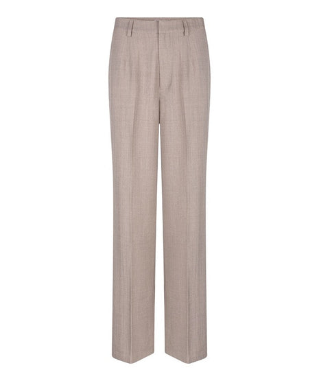 Trousers wide leg F25.10539 (Taupe Melange) Kleding Broeken