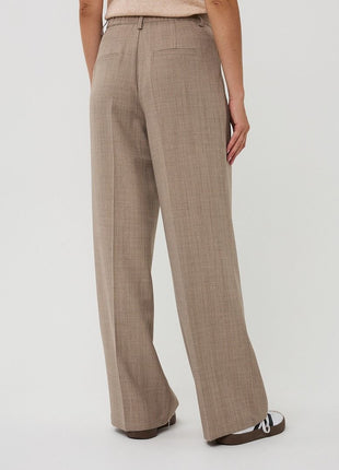 Trousers wide leg F25.10539 (Taupe Melange) Kleding Broeken