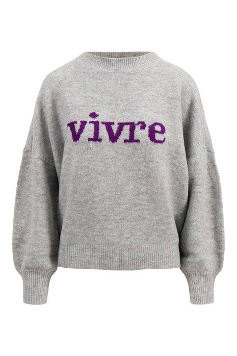 Trui met ingebreid detail – antracietgrijs / mid purple antracietgrijs / mid purple / 36/S Kleding Truien en cardigans