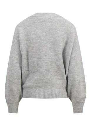 Trui met ingebreid detail – antracietgrijs / mid purple Kleding Truien en cardigans