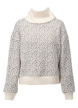 Trui met rolkraag & patroon - B491 - Clay - Kleding - Truien en cardigans