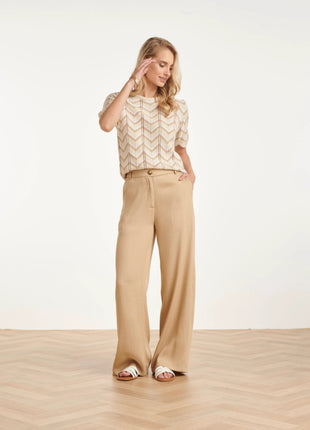 Losse broek - 26072 - Beige by Smashed Lemon