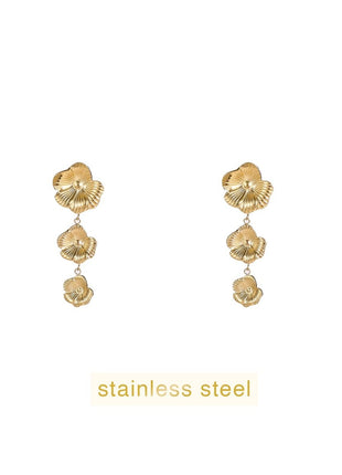 Oorbellen - Long Flower Stud - 14K