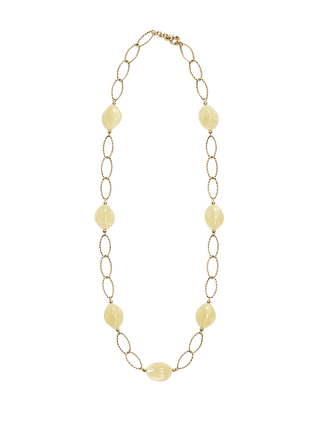 Long Stone Link Necklace - N61463 - 14K + Cream by Day & Eve