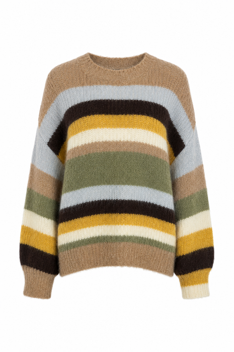 Pull avec écharpe - Bona B610 (vert olive)