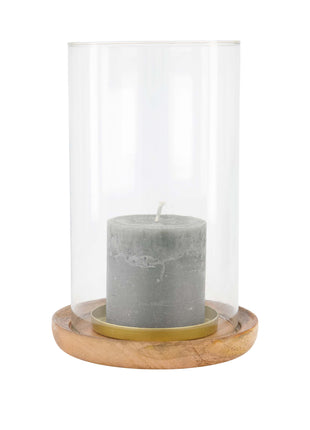 Windlicht hout - naturel