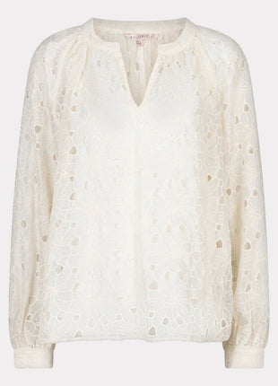 Blouse raglan embroidery anglaise - SP26.28026 - Ecru by Esqualo
