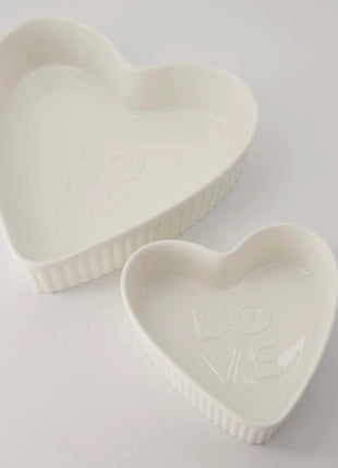 Ovenschaal keramiek hartvorm love groot - wit by Zusss