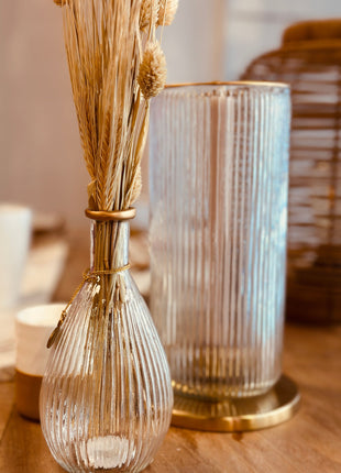 Vaasje - glas ribbel - 15cm transparant (0508-176) - Lifestyle - In huis - Decoratie