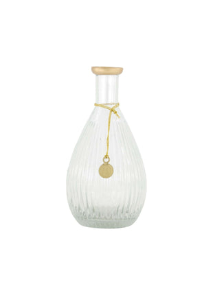 Vaasje - glas ribbel - 15cm transparant (0508-176) - Lifestyle - In huis - Decoratie