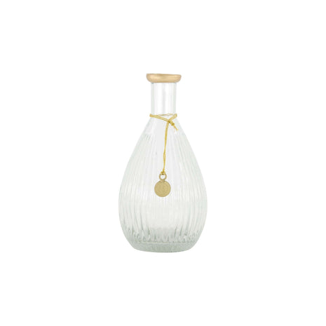 Vaasje - glas ribbel - 15cm transparant (0508-176) - Lifestyle - In huis - Decoratie