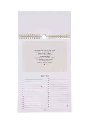 Verjaardagskalender - linnen - Lifestyle - Van papier - Kalenders