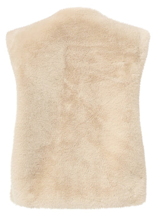 Vestje Fake Fur 25556 Offwhite Kleding Blazers & vestjes