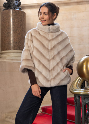 Vestje L/M met rits fake fure Y124 (beige) Beige / TU Kleding Blazers & vestjes