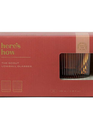 Lowball Glas - set van 2 - Amberkleurig by Here's How