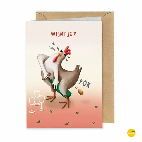 Wenskaart - Wijntje by Illustralies
