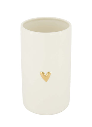Voorraadpot met deksel keramiek L hartje wit/goud Cadeau’s & Lifestyle Keuken & eetkamer Voorraadpotten