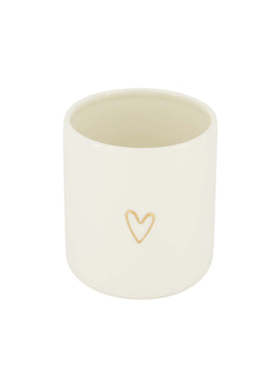 Voorraadpot met deksel keramiek M lijn hartje wit/goud Cadeau’s & Lifestyle Keuken & eetkamer Voorraadpotten