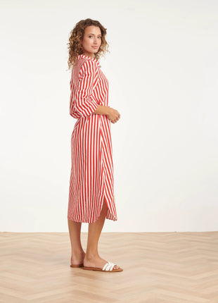 Jurk met strepen - 26035 - Rood/wit by Smashed Lemon