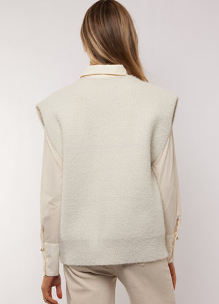 Kallie knit gilet – Wool White