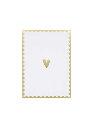 Wenskaart - Ansichtkaart - hartje (wit/goud) - Lifestyle - Van papier - Wenskaarten - Liefde & Vriendschap