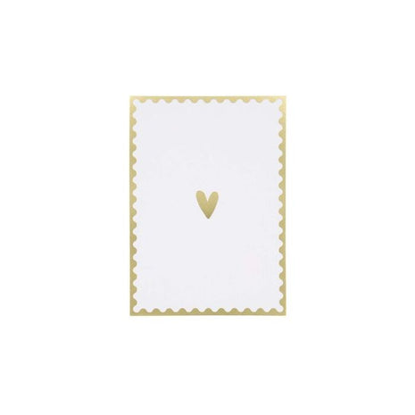 Wenskaart - Ansichtkaart - hartje (wit/goud) - Lifestyle - Van papier - Wenskaarten - Liefde & Vriendschap