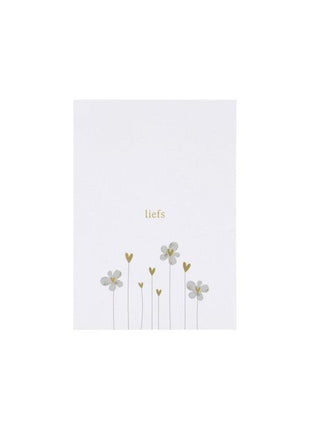 Wenskaart - Ansichtkaart - liefs - wit/goud - Lifestyle - Van papier - Wenskaarten - Liefde & Vriendschap