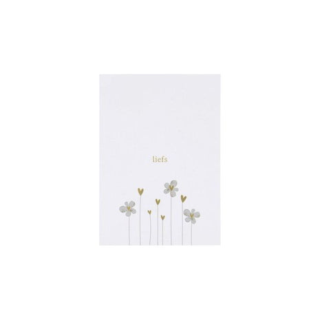 Wenskaart - Ansichtkaart - liefs - wit/goud - Lifestyle - Van papier - Wenskaarten - Liefde & Vriendschap