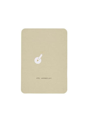 Wenskaart - ansichtkaart - woongeluk - zand - Lifestyle - Van papier - Wenskaarten - Nieuw huis