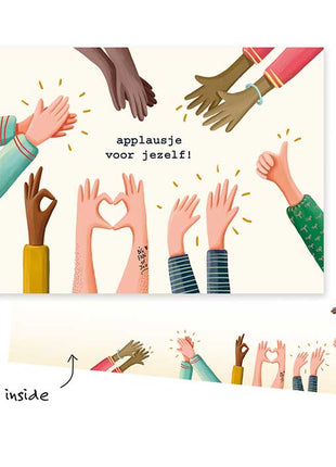 Wenskaart - Applausje voor jezelf! (goed gedaan!) - Lifestyle - Van papier - Wenskaarten