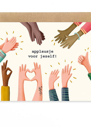 Wenskaart - Applausje voor jezelf! (goed gedaan!) - Lifestyle - Van papier - Wenskaarten