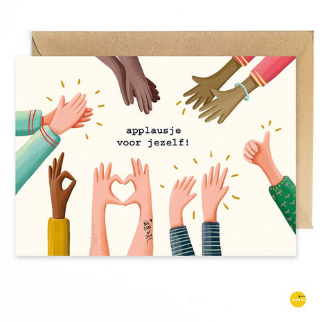 Wenskaart - Applausje voor jezelf! (goed gedaan!) - Lifestyle - Van papier - Wenskaarten