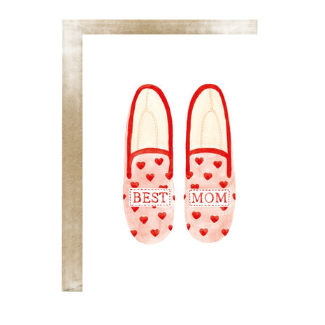 Wenskaart - Best Mum Slippers - Mother’s day - Cadeau’s & Lifestyle - Van papier - Wenskaarten - Familie