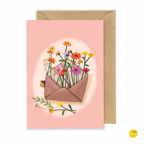 Wenskaart bloemenpost (zonder tekst) Cadeau’s & Lifestyle Van papier Wenskaarten Zonder reden