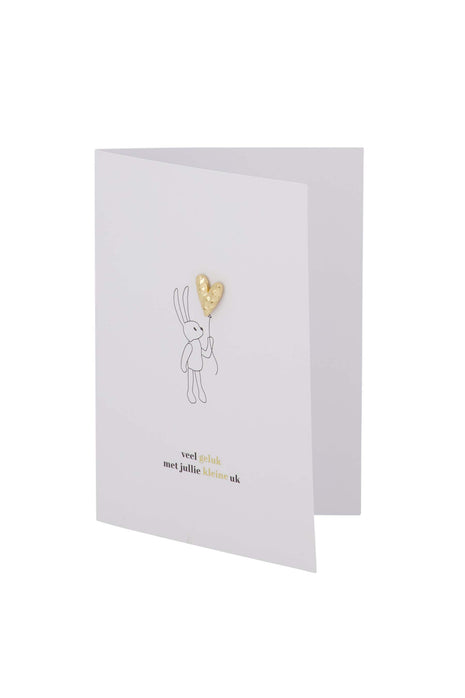 Wenskaart broche hartje kleine uk wit/zwart/goud Cadeau’s & Lifestyle Van papier Wenskaarten Zwangerschap & geboorte