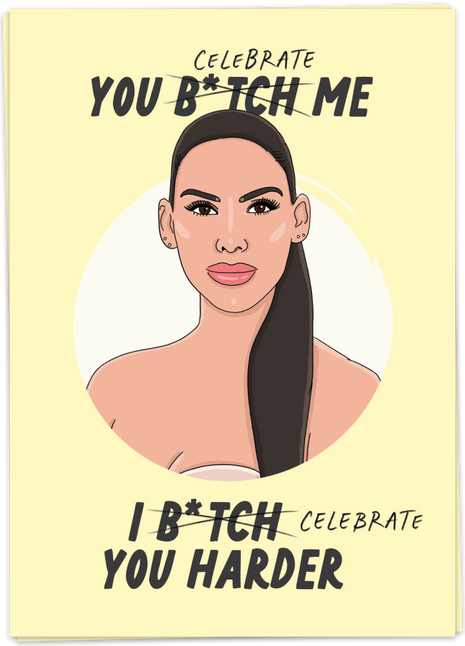 Wenskaart - Celebrate YOU BTCH ME / I BTCH YOU HARDER - Cadeau’s & Lifestyle - Van papier - Wenskaarten - Verjaardag