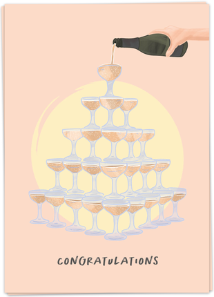 Wenskaart - Congratulations (champagne) - Lifestyle - Van papier - Wenskaarten - Felicitatie
