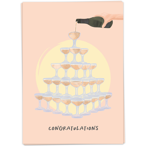Wenskaart - Congratulations (champagne) - Lifestyle - Van papier - Wenskaarten - Felicitatie