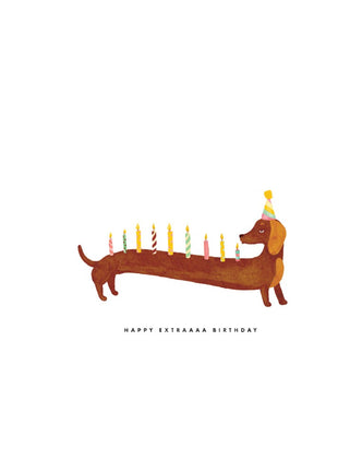 Wenskaart - Dachshunds Extra Birthday - Cadeau’s & Lifestyle - Van papier - Wenskaarten - Verjaardag