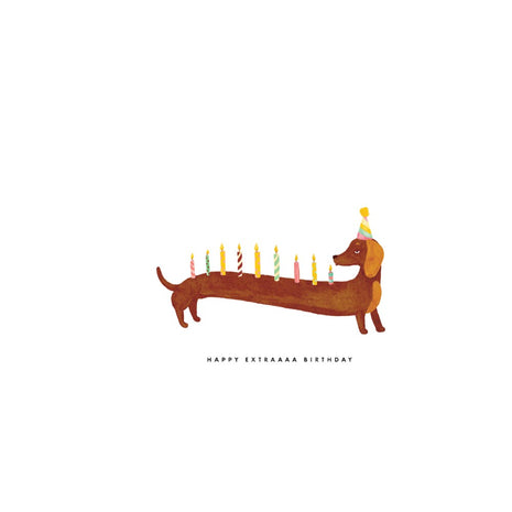 Wenskaart - Dachshunds Extra Birthday - Cadeau’s & Lifestyle - Van papier - Wenskaarten - Verjaardag