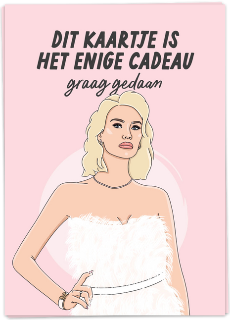 Wenskaart - Dit kaartje is het enige cadeau. Graag gedaan. - Cadeau’s & Lifestyle - Van papier - Wenskaarten